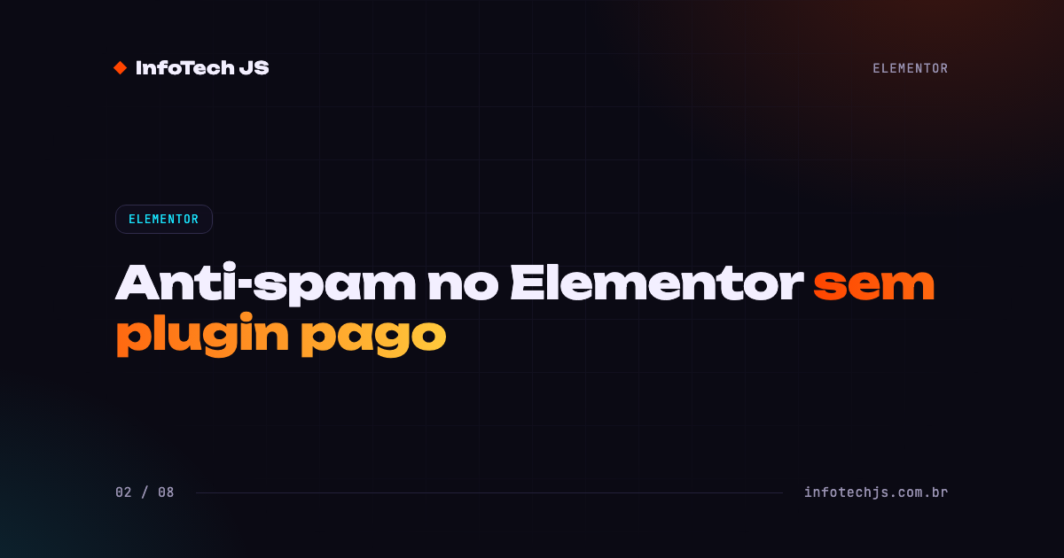 Capa: Camada anti-spam em formulários Elementor sem plugin pago